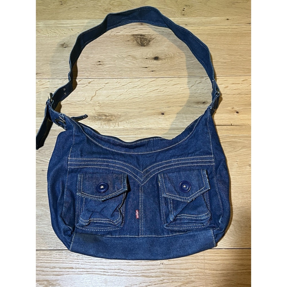 Levis Crossbody Bag Purse Vtg 2 Pocket Adjustable Strap Boho Hippie Retro